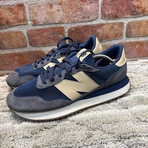 New Balance 237 Mens 9.5 D Blue Beige Lifestyle Casual Shoes Sneakers MS237LON